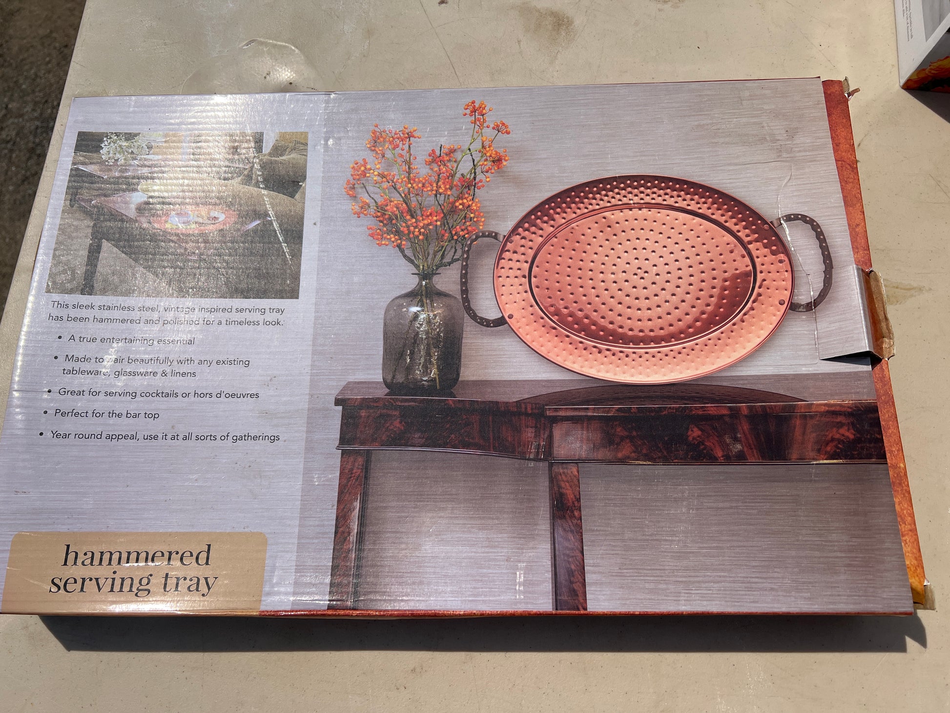 Hammered Copper Serving Tray